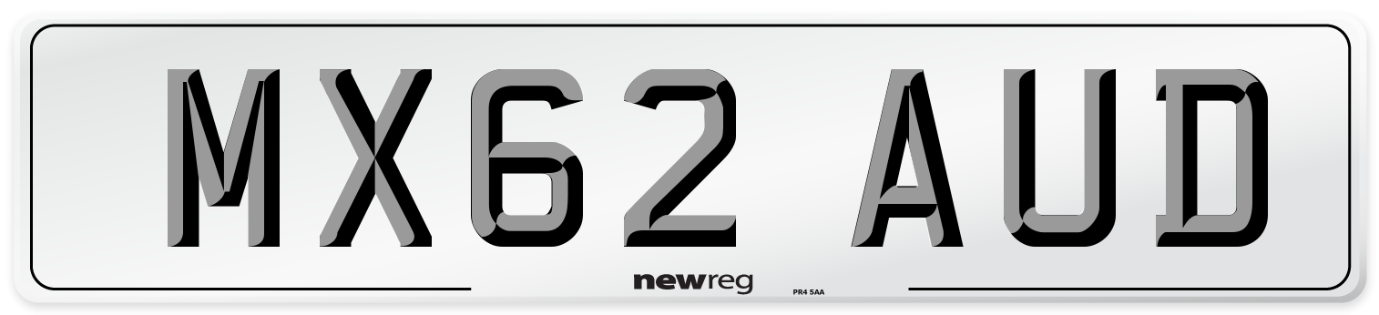 MX62 AUD Number Plate from New Reg
